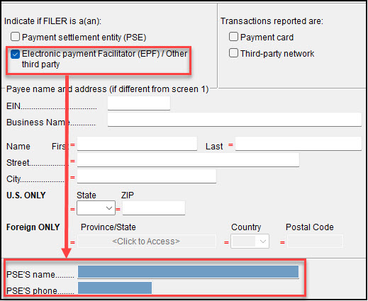 Image of screen 99K with EPF/other checked.